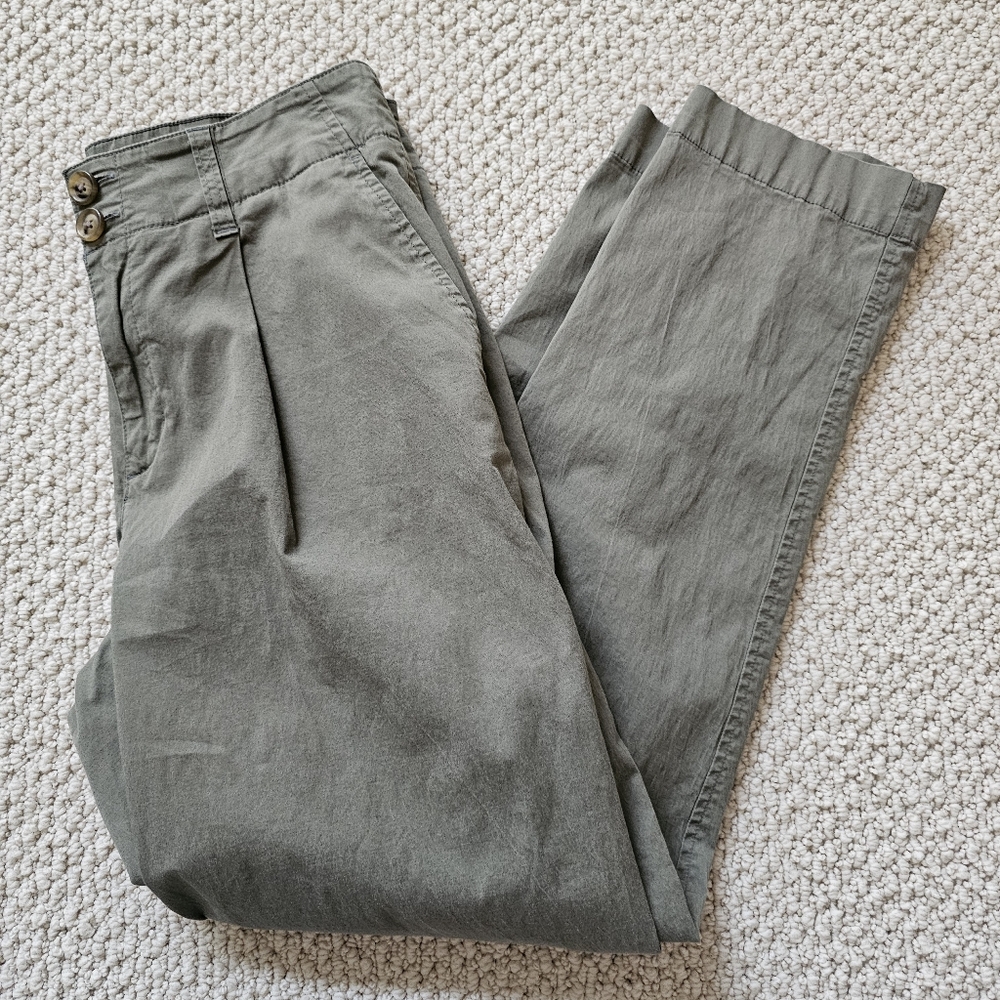A New Day Pleated Stretch Trousers Green 10 Straight Leg